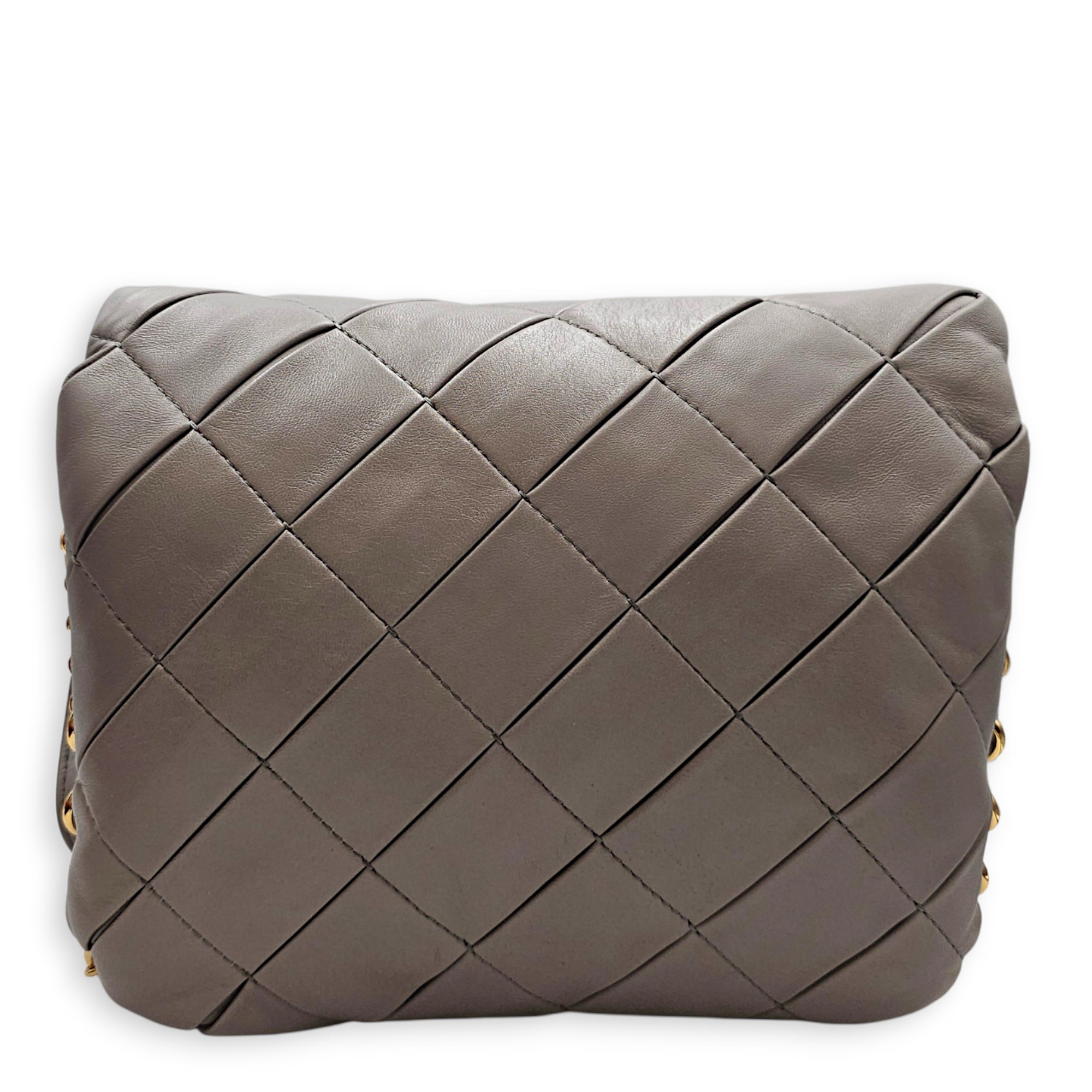 Goya Puffer 24cm Grey Crossbody Bag in Calfskin CL2607-22556 2