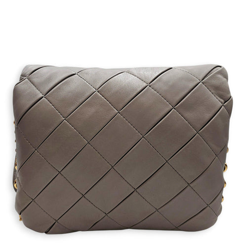 Goya Puffer 24cm Grey Crossbody Bag in Calfskin CL2607-22556 2
