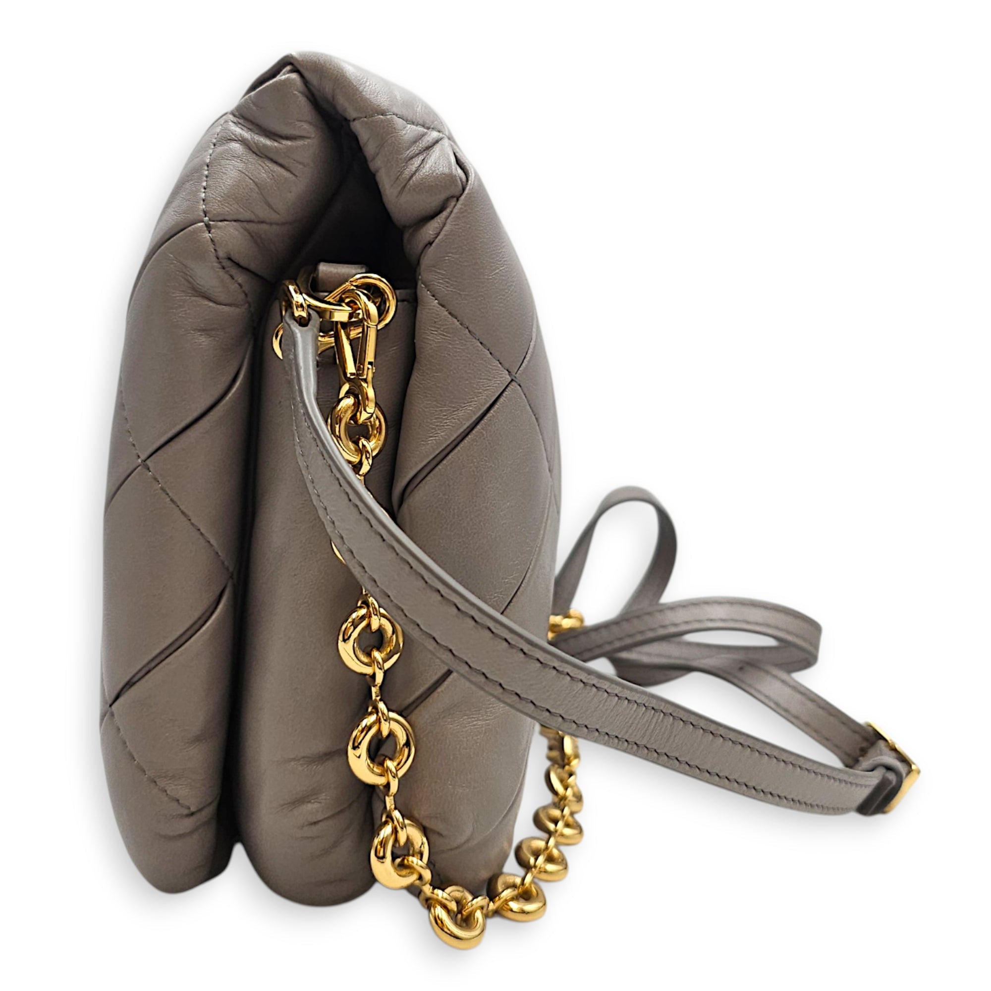 Goya Puffer 24cm Grey Crossbody Bag in Calfskin CL2607-22556 4