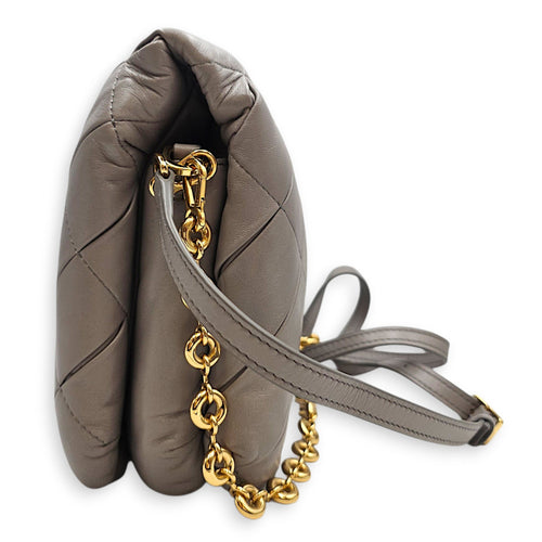 Goya Puffer 24cm Grey Crossbody Bag in Calfskin CL2607-22556 4