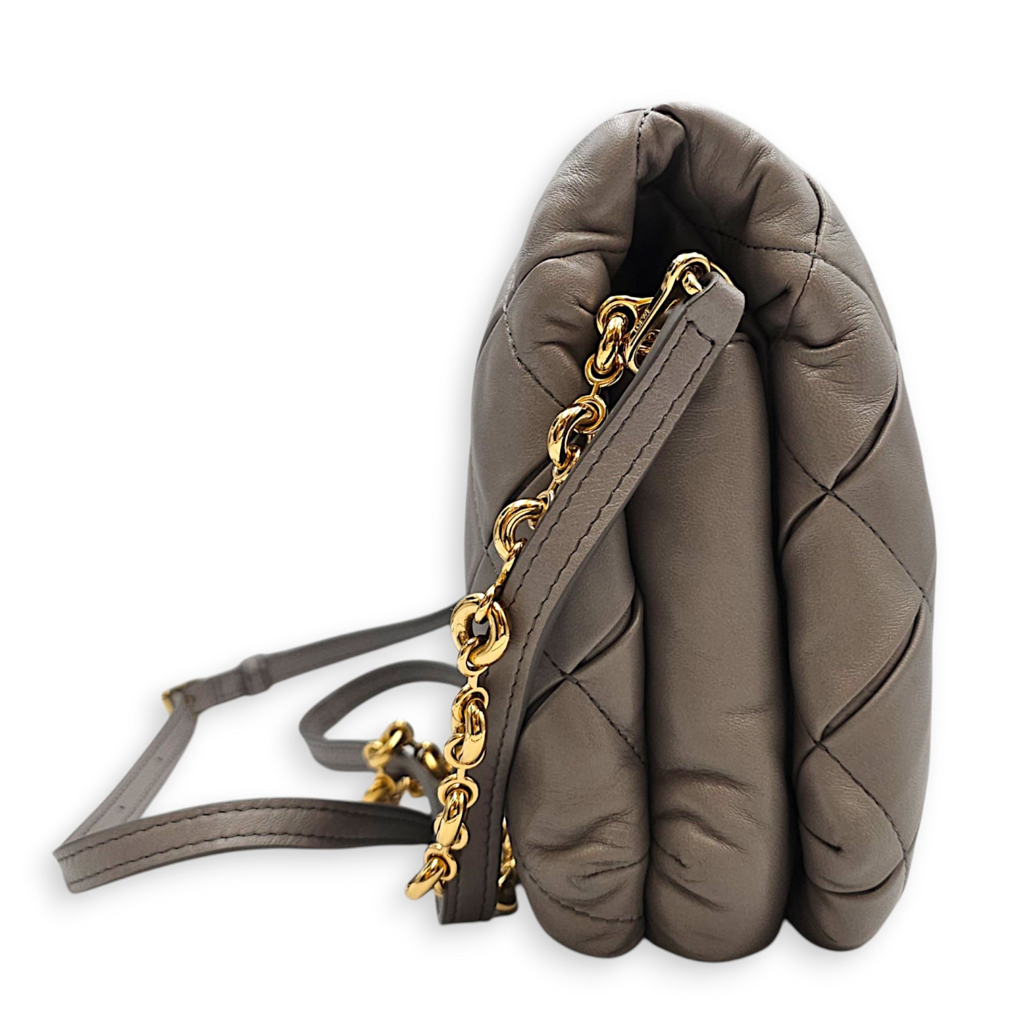 Goya Puffer 24cm Grey Crossbody Bag in Calfskin CL2607-22556 5