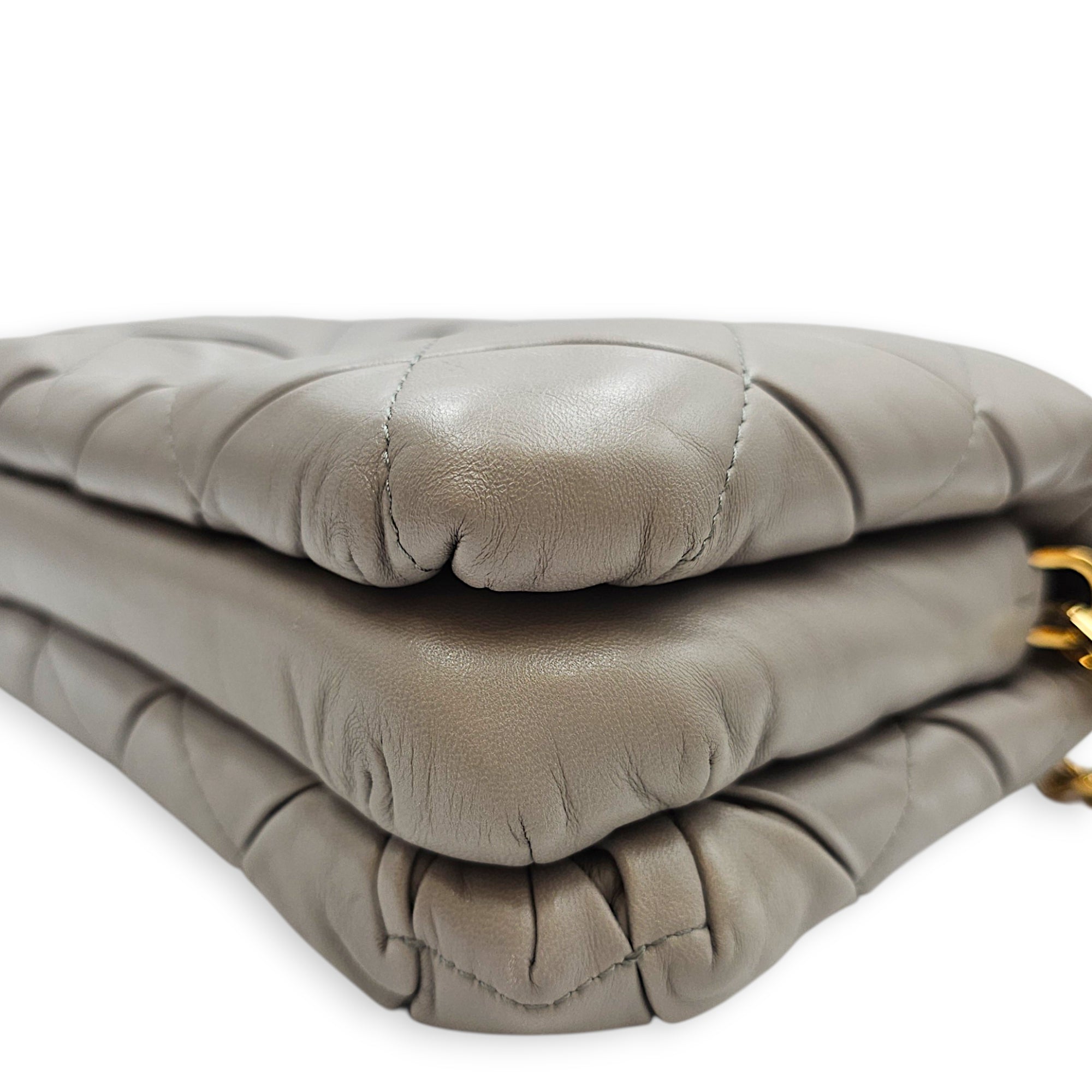 Goya Puffer 24cm Grey Crossbody Bag in Calfskin CL2607-22556 8
