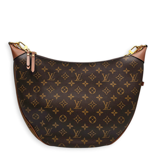 Loop Hobo 38cm Brown Crossbody Bag in Canvas Gold hardware CL2607-22558 1