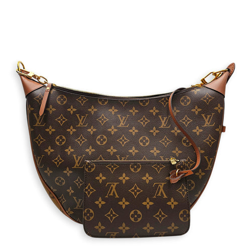 Loop Hobo 38cm Brown Crossbody Bag in Canvas Gold hardware CL2607-22558 10