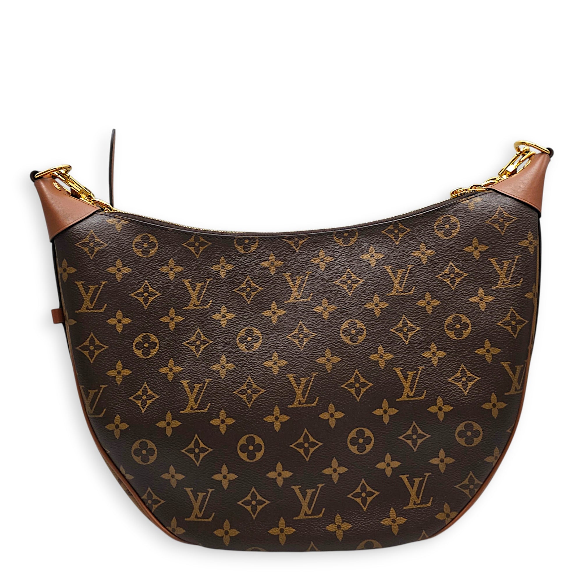 Loop Hobo 38cm Brown Crossbody Bag in Canvas Gold hardware CL2607-22558 2