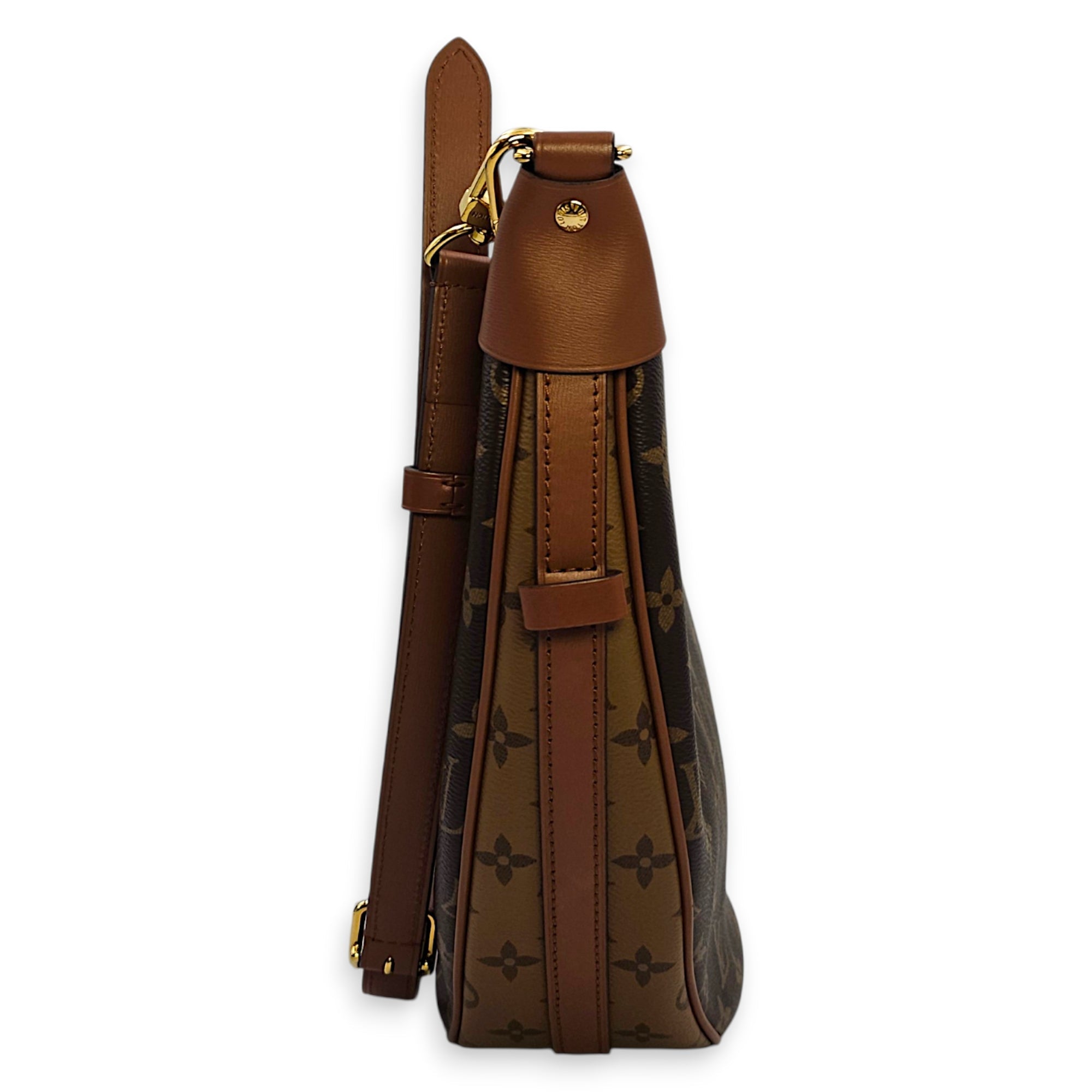 Loop Hobo 38cm Brown Crossbody Bag in Canvas Gold hardware CL2607-22558 4