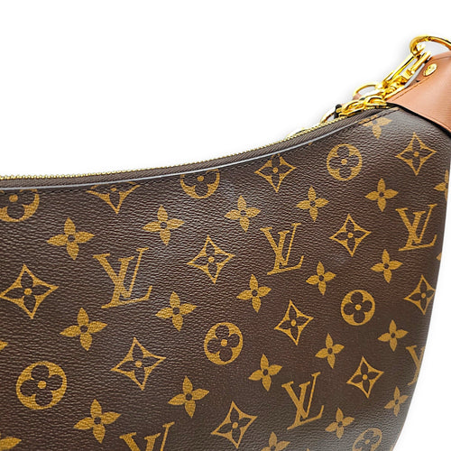 Loop Hobo 38cm Brown Crossbody Bag in Canvas Gold hardware CL2607-22558 7