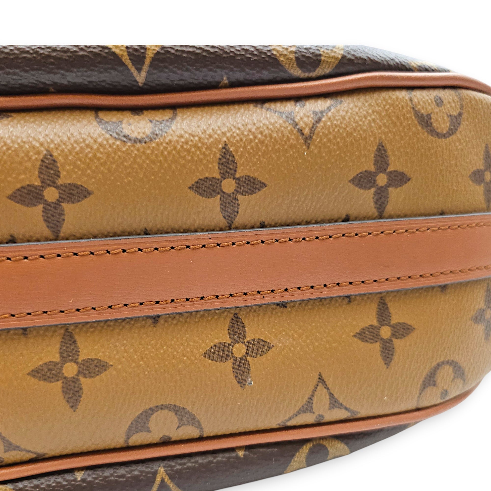 Loop Hobo 38cm Brown Crossbody Bag in Canvas Gold hardware CL2607-22558 8