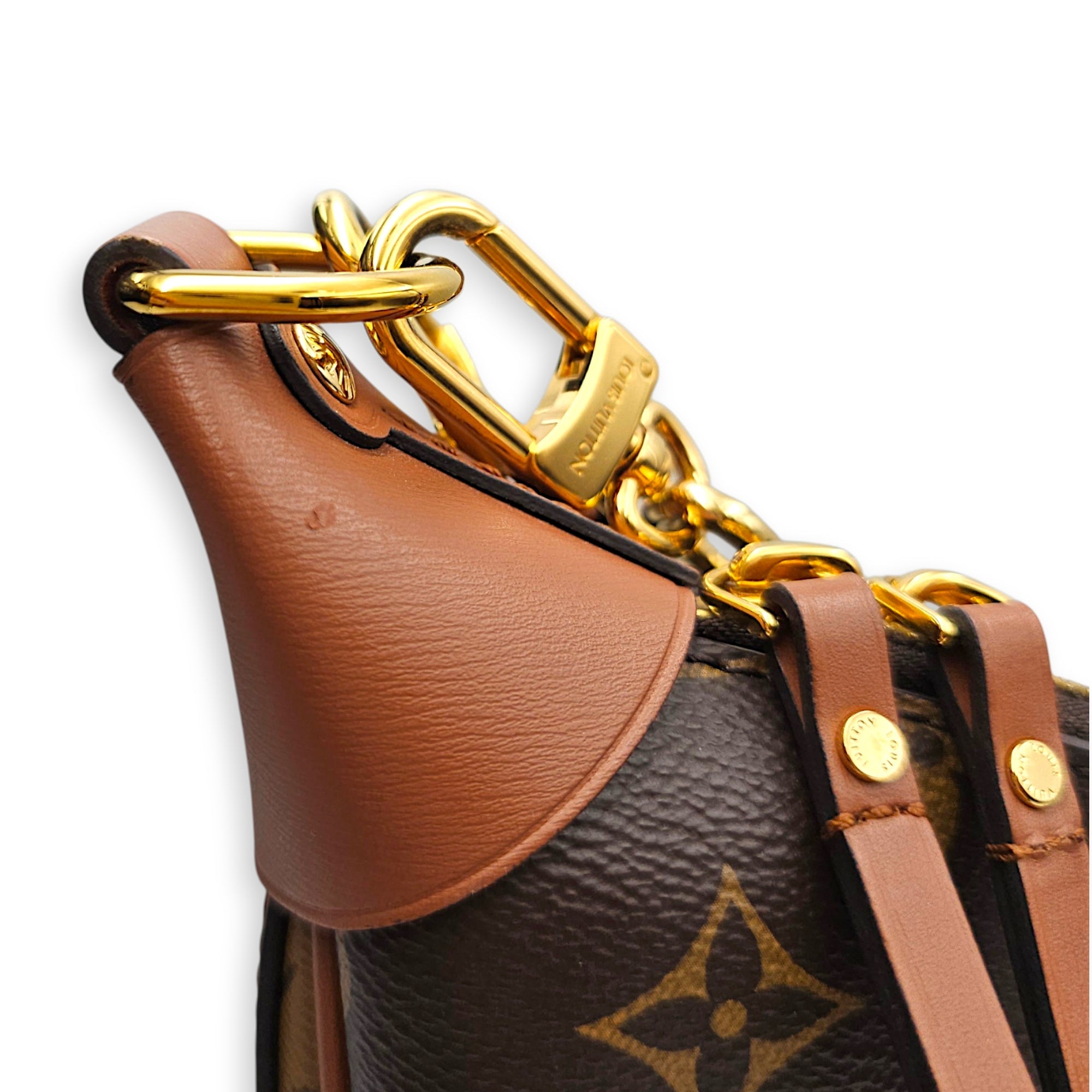 Loop Hobo 38cm Brown Crossbody Bag in Canvas Gold hardware CL2607-22558 9