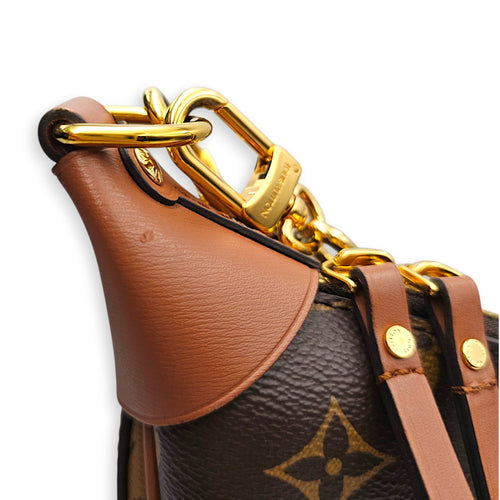 Loop Hobo 38cm Brown Crossbody Bag in Canvas Gold hardware CL2607-22558 9