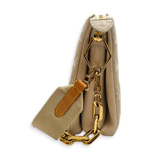 Coussin PM White Shoulder Bag in Lambskin Gold hardware CL2607-22560 5
