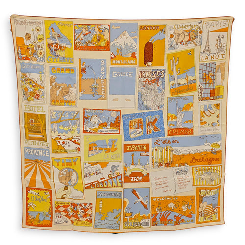 On EST Bien Ici  90 Orange/blue Ciel/creme Scarf CL2607-22566 1