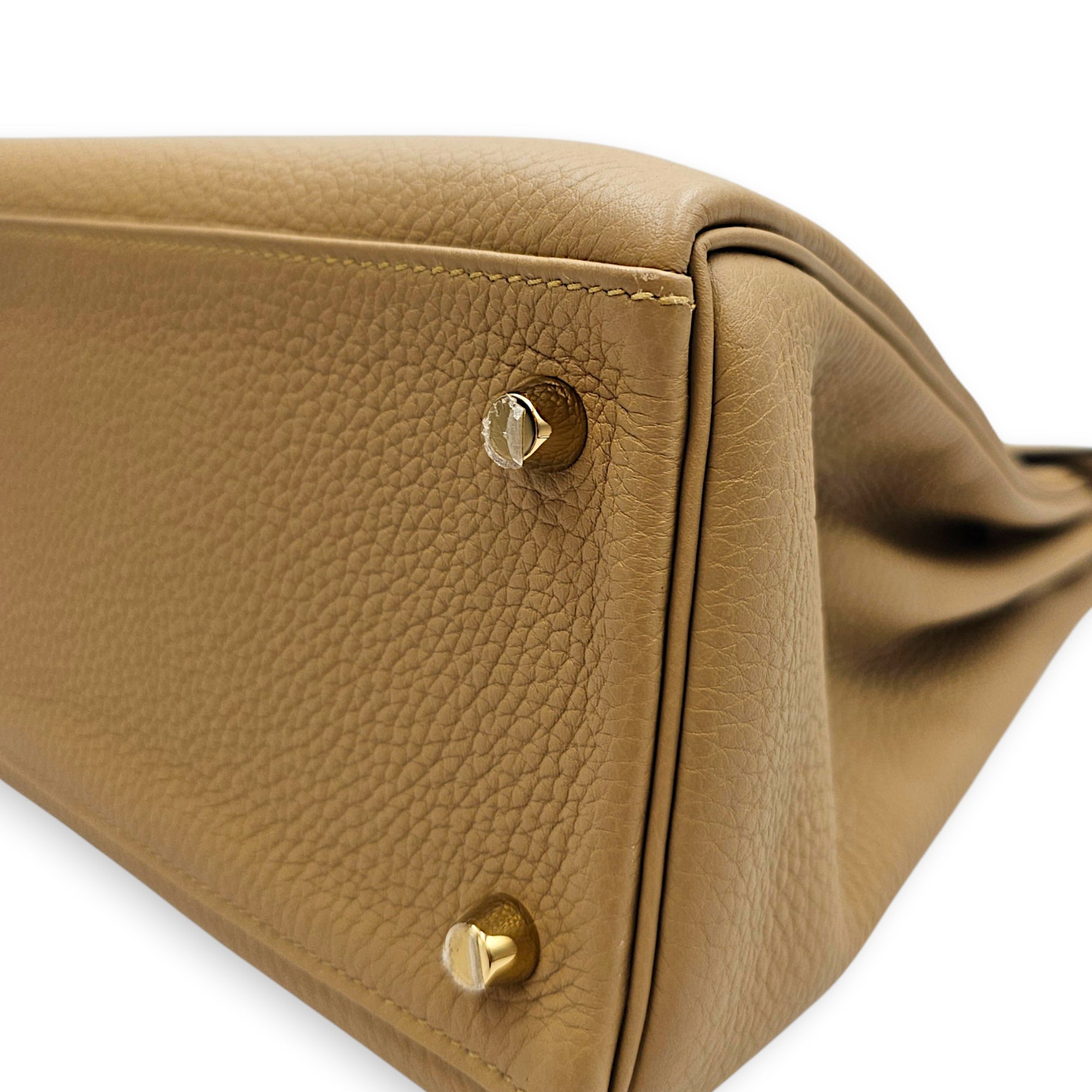 Kelly 28 Beige Marfa in Togo Gold hardware CL2607-22569 8