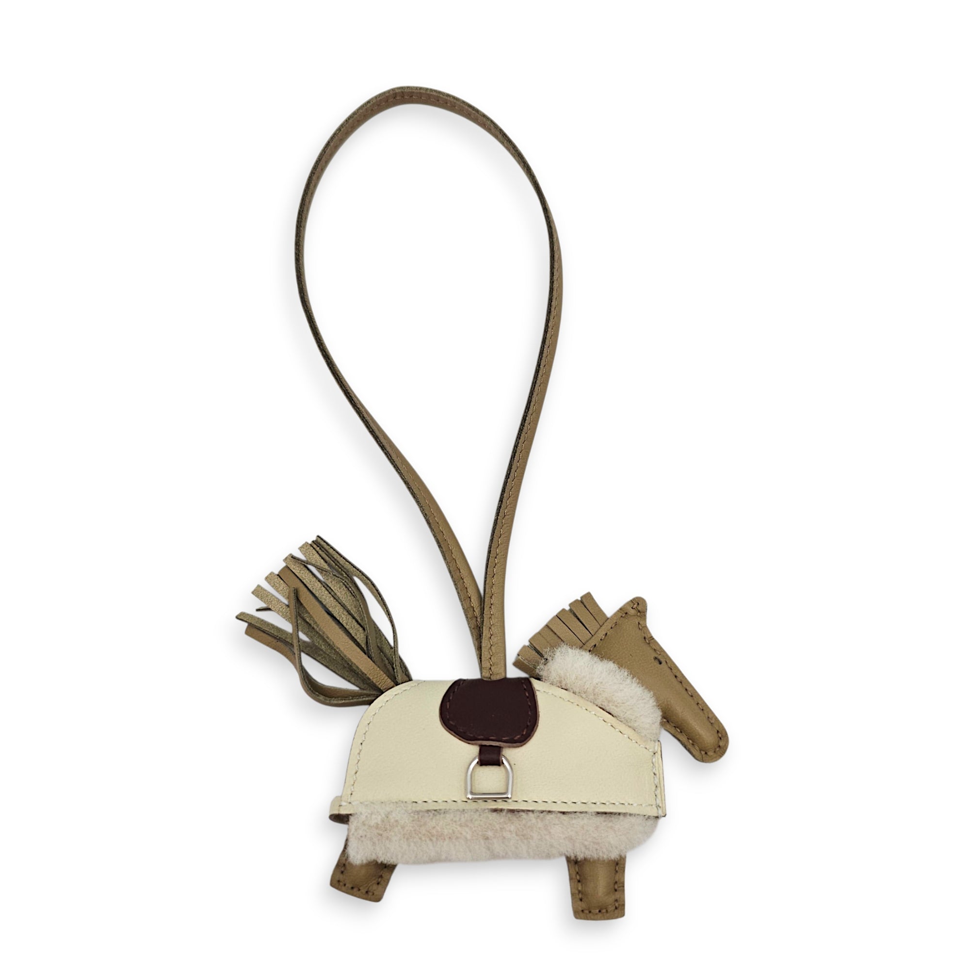 Rodeo Robeo Pluch PM Craie/Beige Marfa/Terre Bag Accessory in Swift Palladium hardware CL2607-22592 2