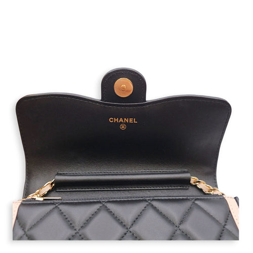 Bicolour Flap 17cm Black Crossbody Bag in Lambskin Gold hardware CL2607-22593 11