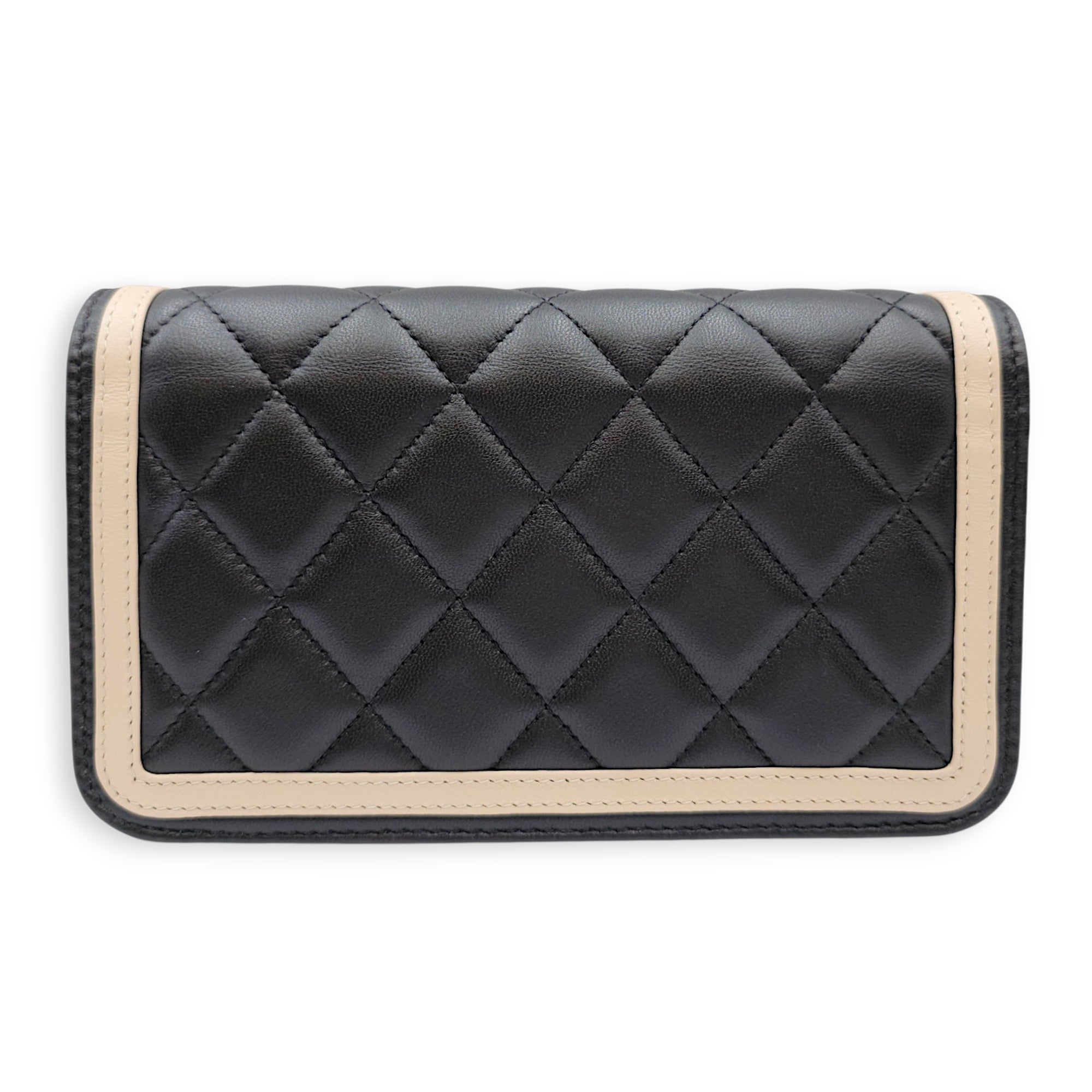 Bicolour Flap 17cm Black Crossbody Bag in Lambskin Gold hardware CL2607-22593 2