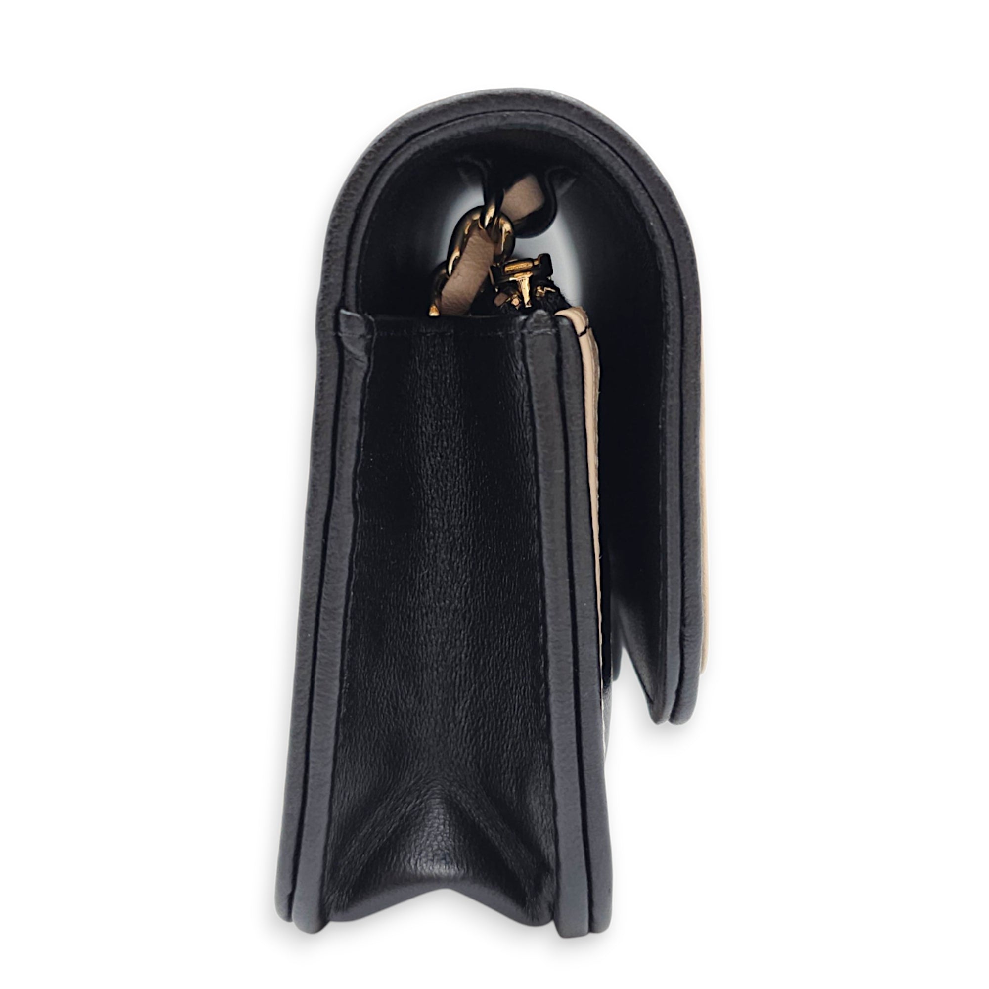 Bicolour Flap 17cm Black Crossbody Bag in Lambskin Gold hardware CL2607-22593 4