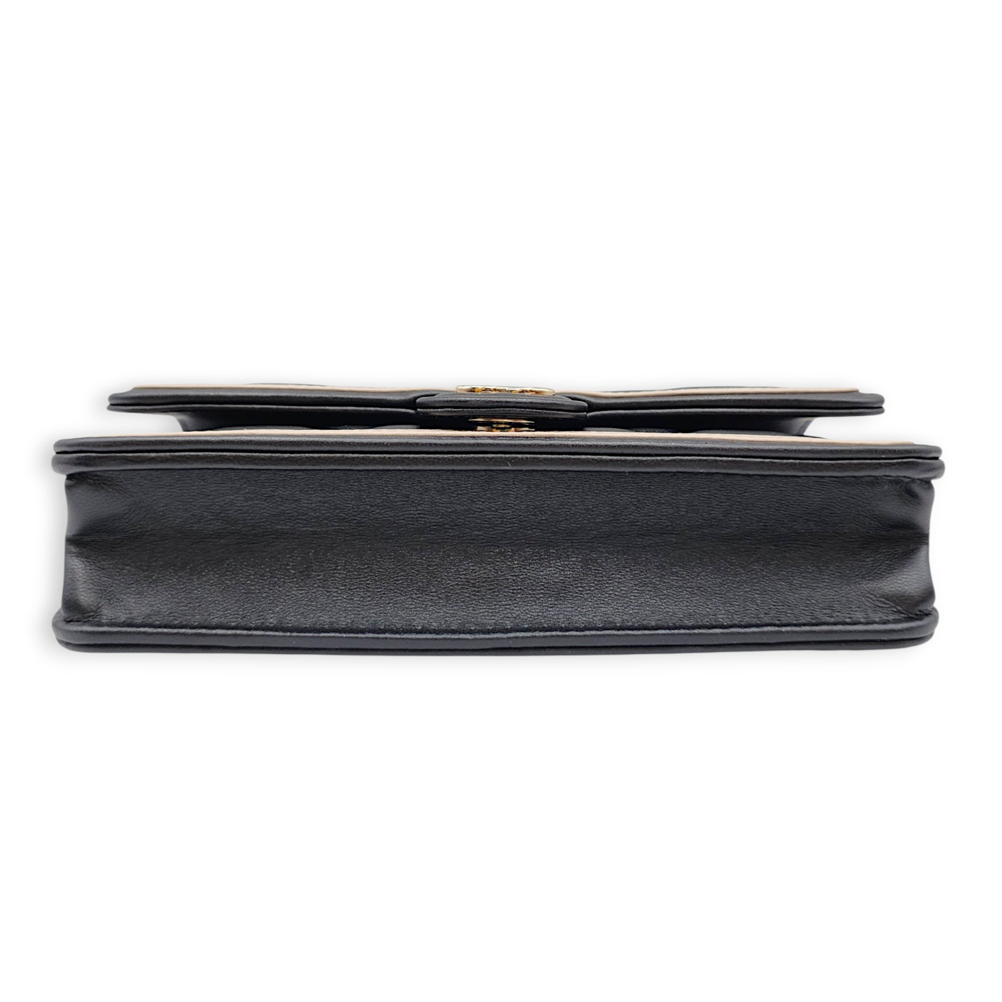 Bicolour Flap 17cm Black Crossbody Bag in Lambskin Gold hardware CL2607-22593 5