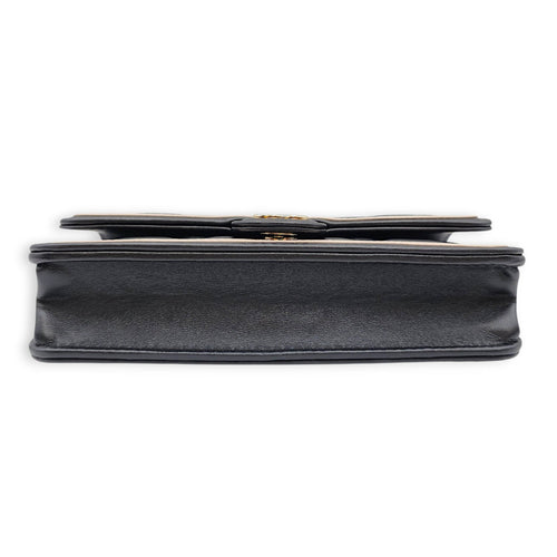 Bicolour Flap 17cm Black Crossbody Bag in Lambskin Gold hardware CL2607-22593 5