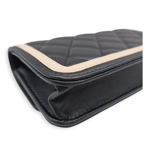 Bicolour Flap 17cm Black Crossbody Bag in Lambskin Gold hardware CL2607-22593 8
