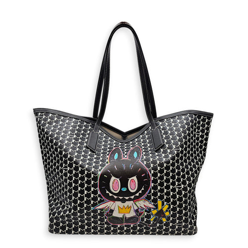 Moynat x Kasing Lung Labubu GM Black Tote Bag in Canvas Silver hardware CL2607-22602 1