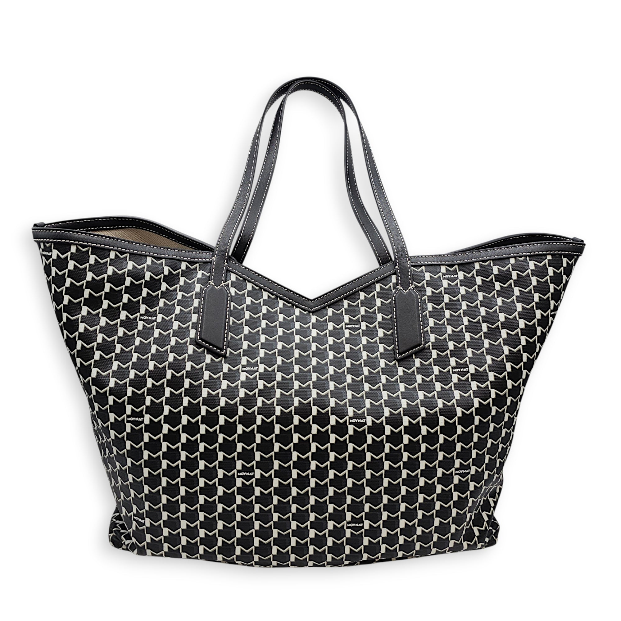 Moynat x Kasing Lung Labubu GM Black Tote Bag in Canvas Silver hardware CL2607-22602 2