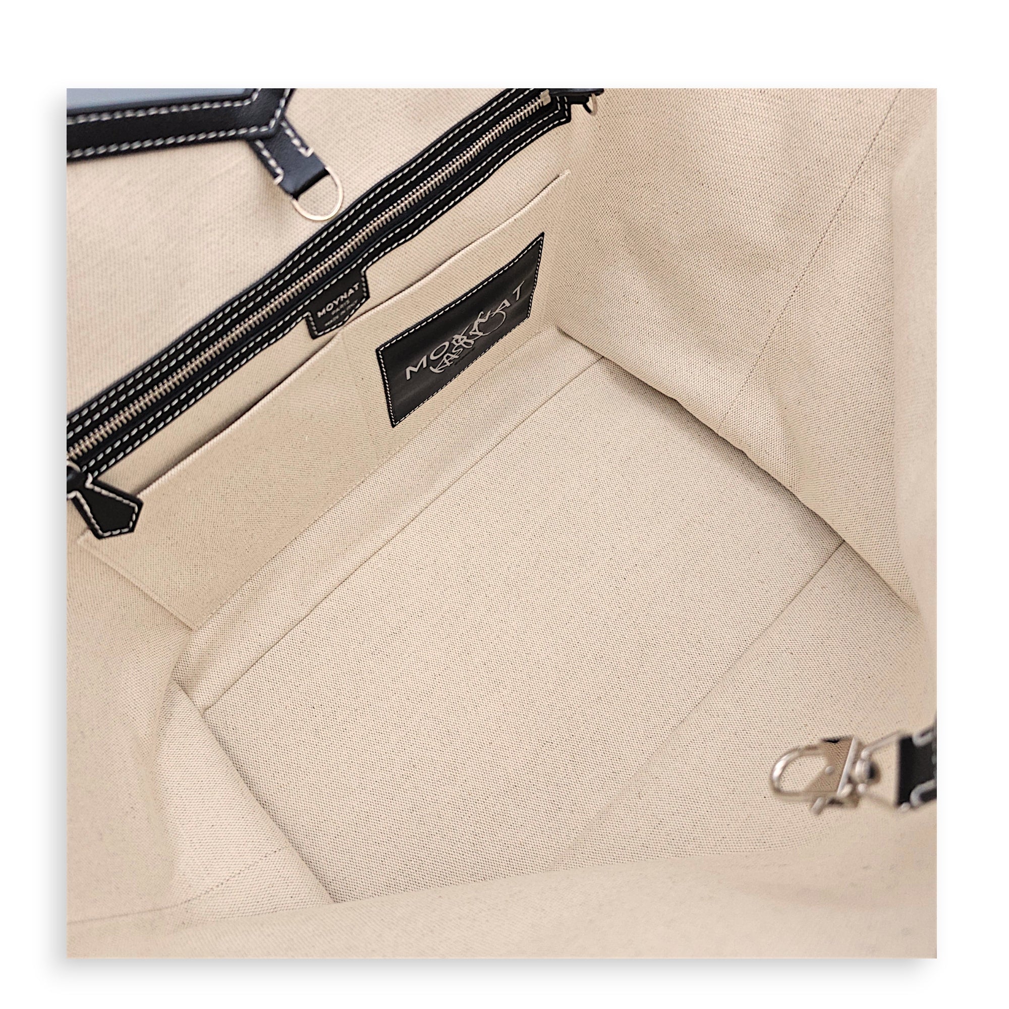 Moynat x Kasing Lung Labubu GM Black Tote Bag in Canvas Silver hardware CL2607-22602 6