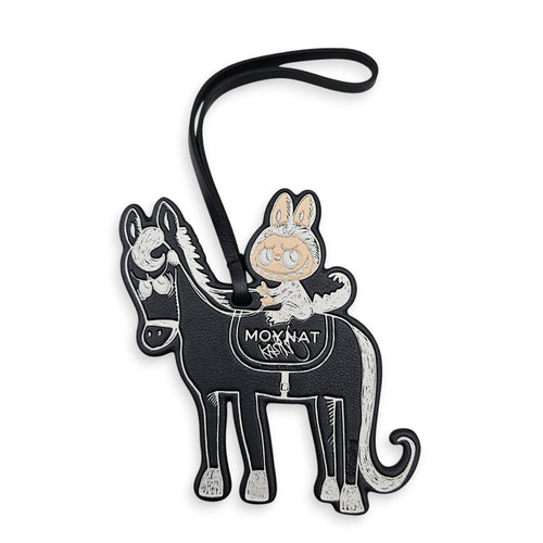 Moynat x Kasing Lung Labubu Bag Charm Black Bag Accessory in Calfskin CL2607-22605 1