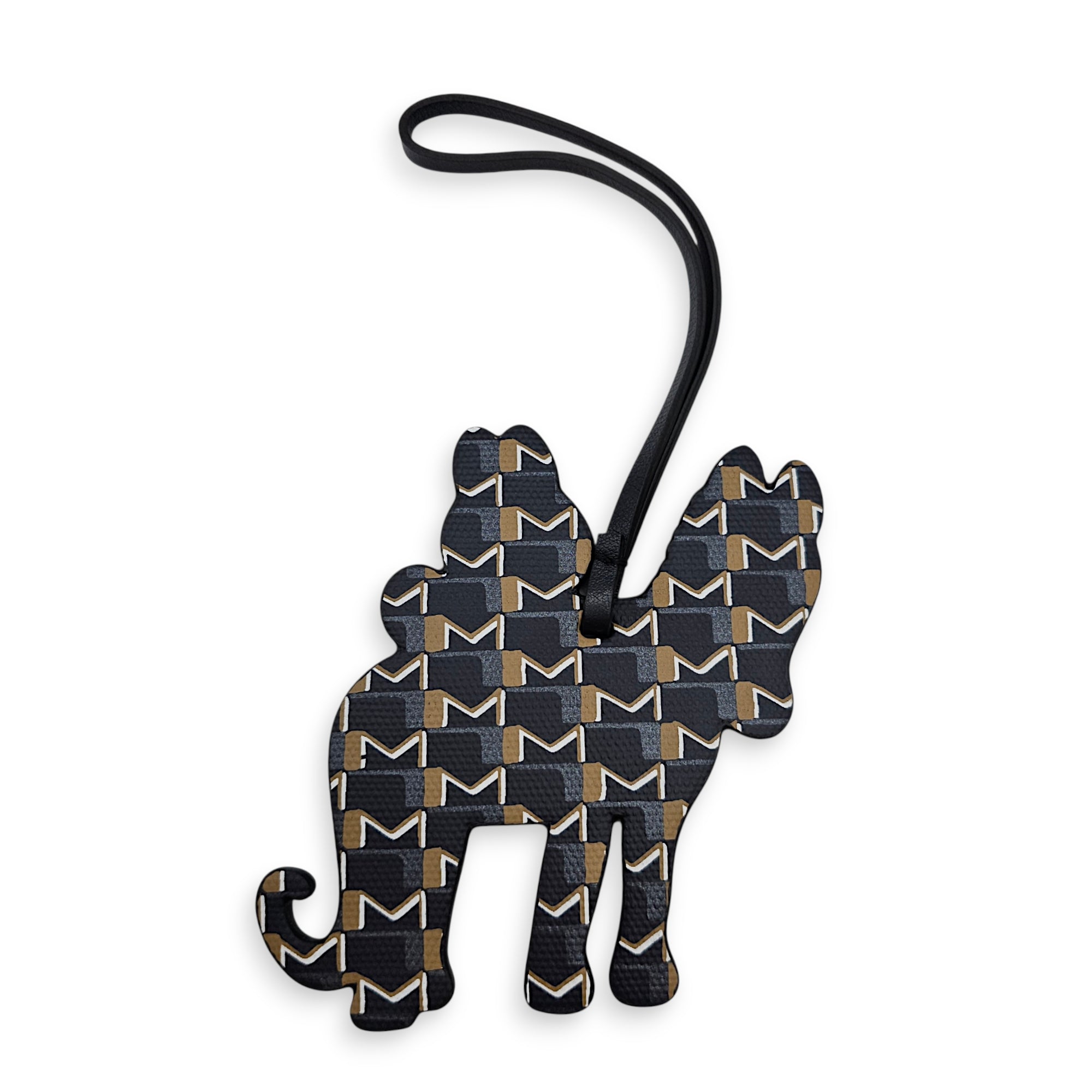 Moynat x Kasing Lung Labubu Bag Charm Black Bag Accessory in Calfskin CL2607-22605 2