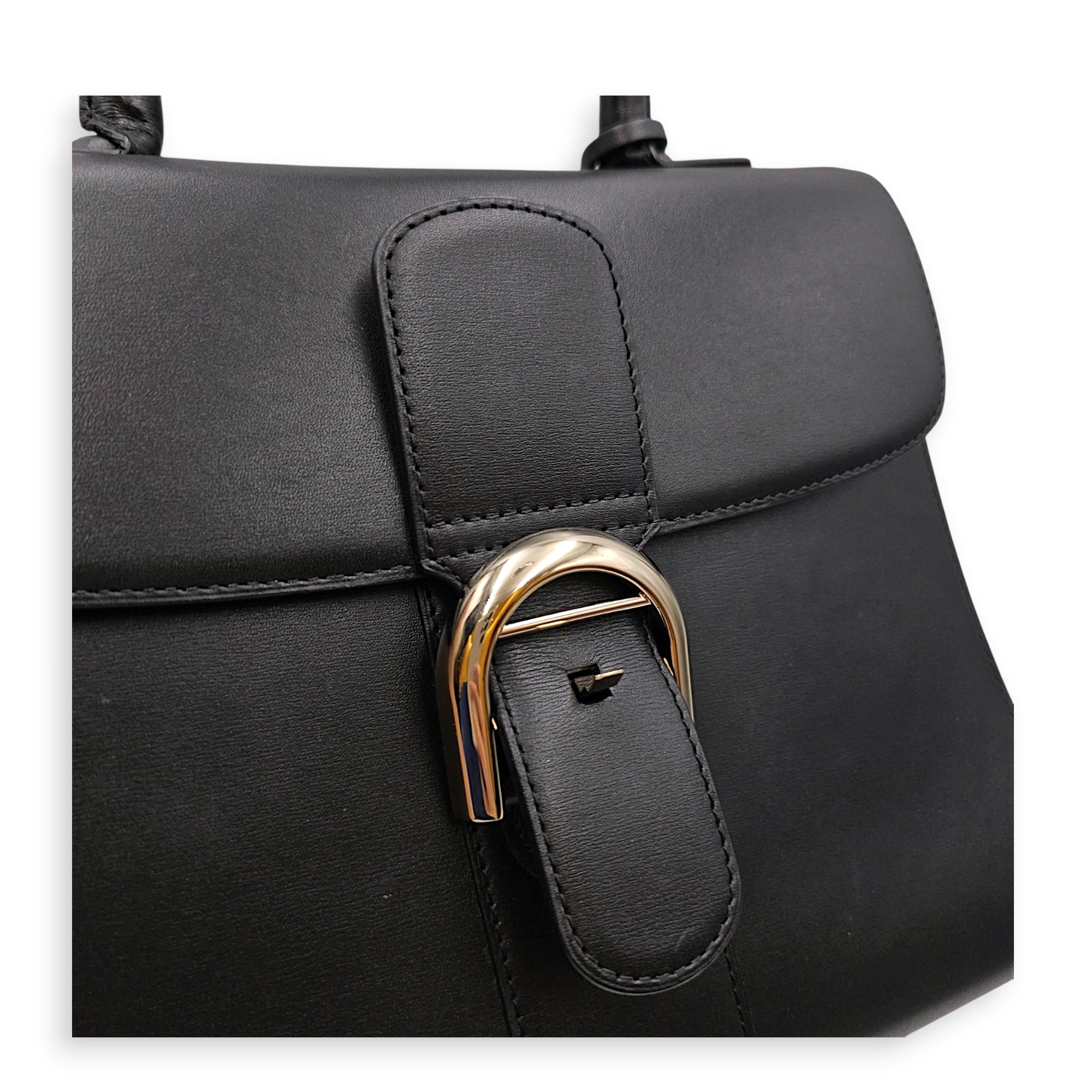 Brillant MM 28cm Black Top Handle Bag in Calfskin Silver hardware CL2607-22608 12