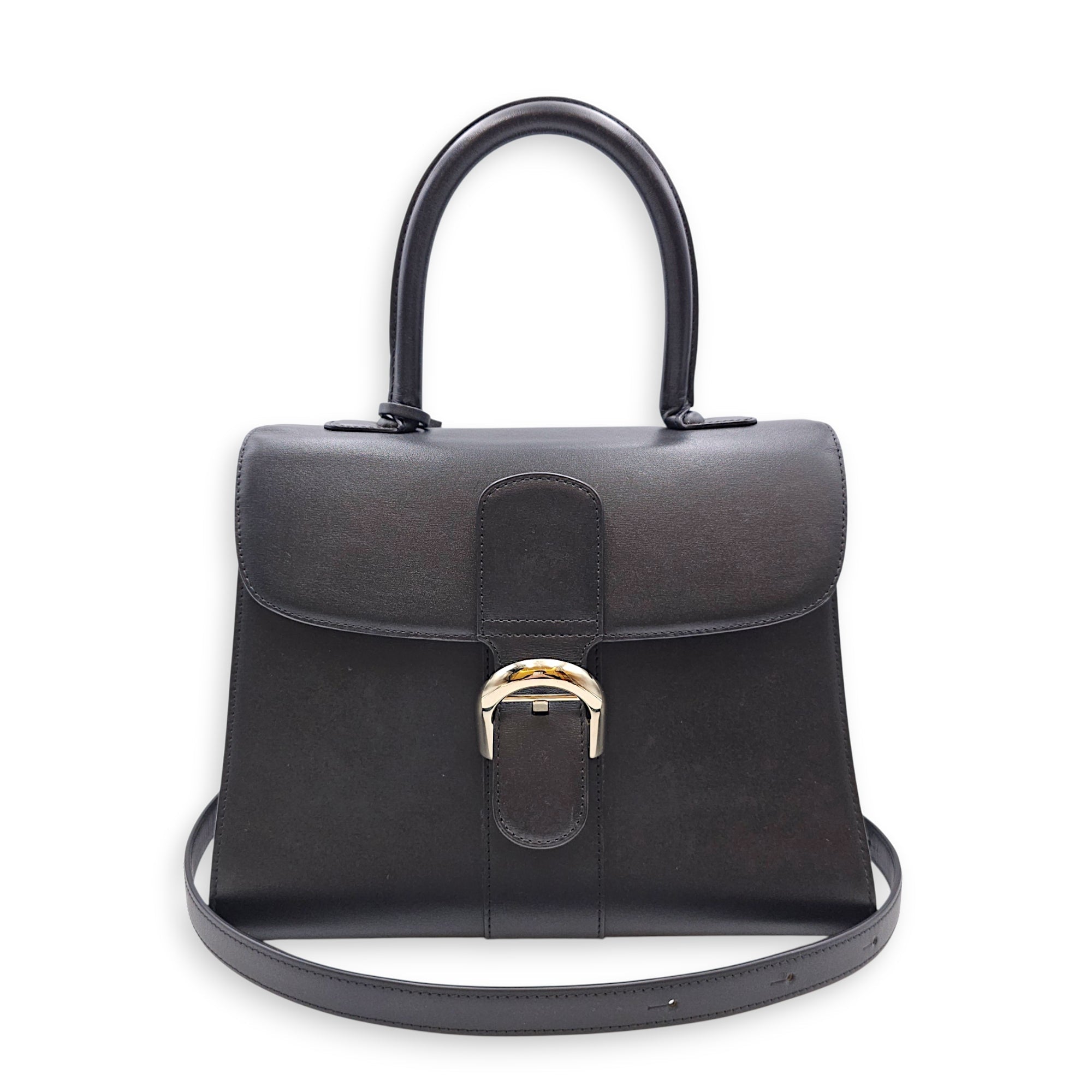 Brillant MM 28cm Black Top Handle Bag in Calfskin Silver hardware CL2607-22608 13