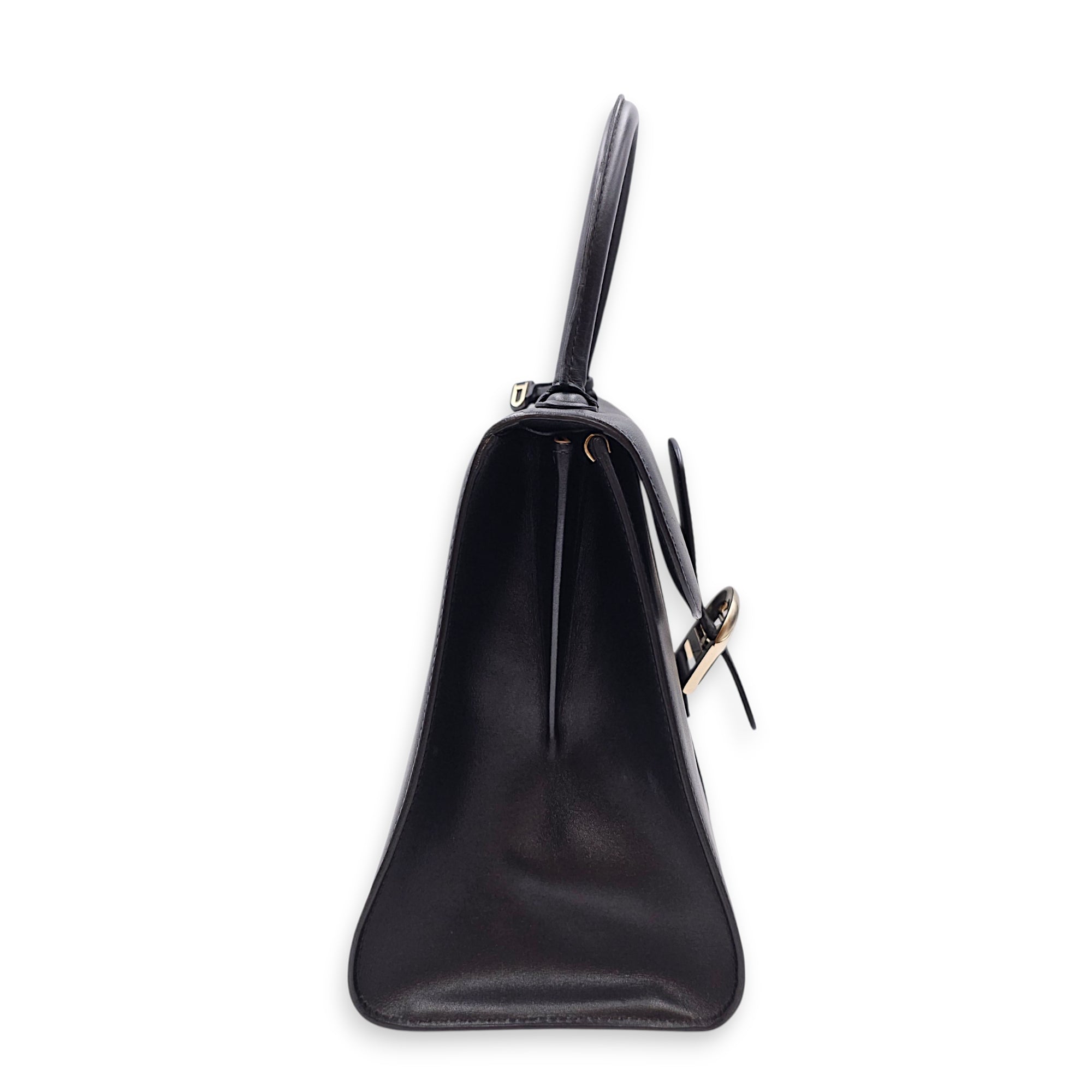 Brillant MM 28cm Black Top Handle Bag in Calfskin Silver hardware CL2607-22608 3