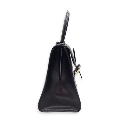 Brillant MM 28cm Black Top Handle Bag in Calfskin Silver hardware CL2607-22608 3