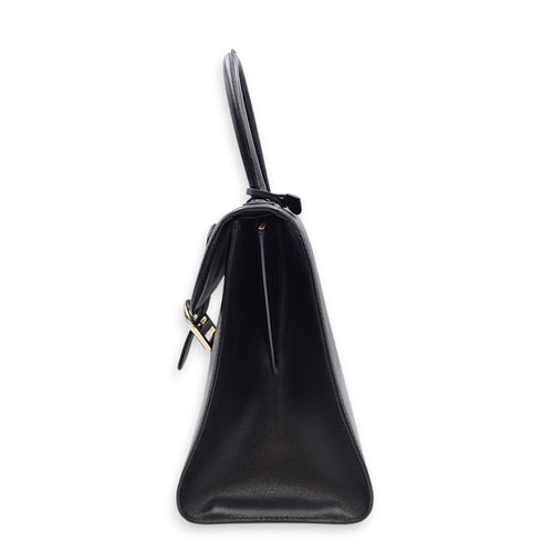 Brillant MM 28cm Black Top Handle Bag in Calfskin Silver hardware CL2607-22608 4