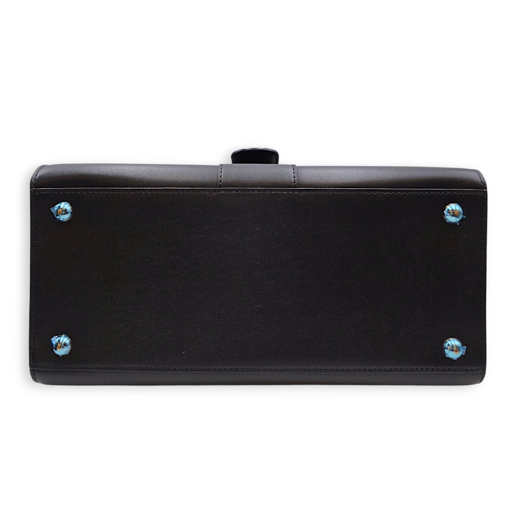 Brillant MM 28cm Black Top Handle Bag in Calfskin Silver hardware CL2607-22608 5