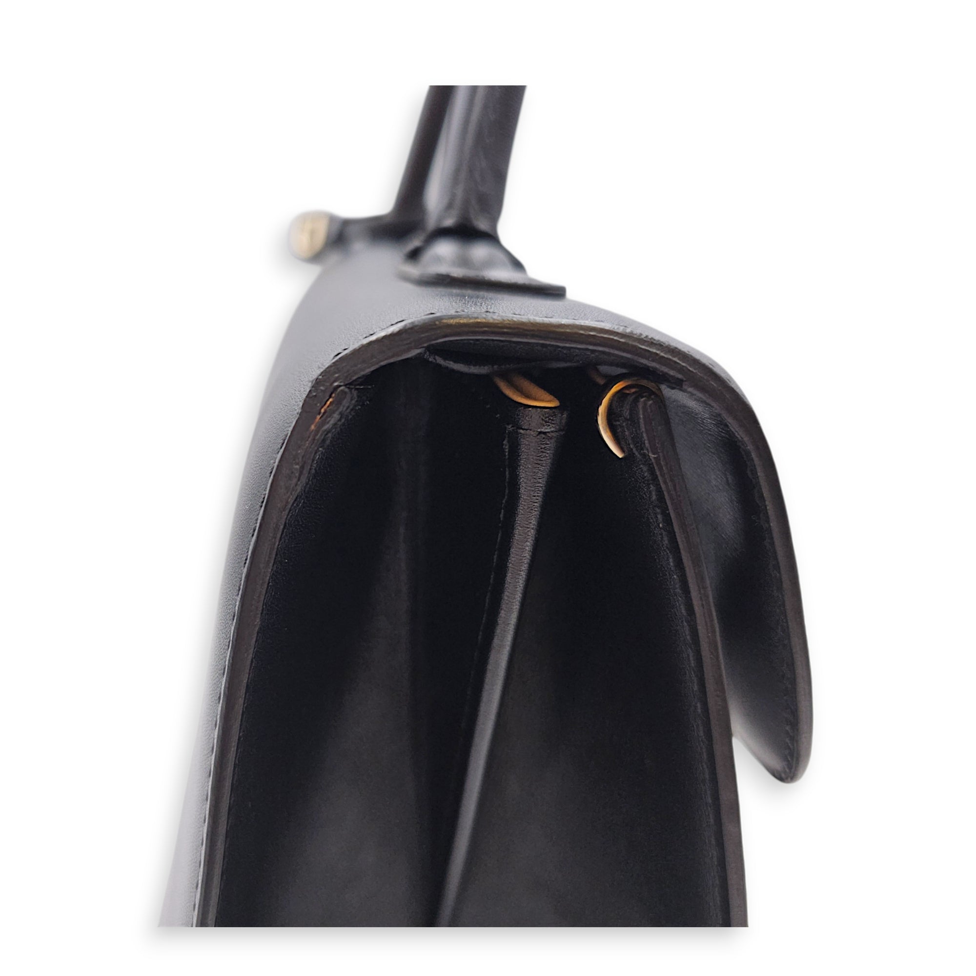 Brillant MM 28cm Black Top Handle Bag in Calfskin Silver hardware CL2607-22608 9