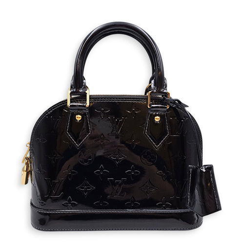 Alma BB Black Crossbody Bag in Monogram Vernis Leather Gold hardware CL2607-22612 1