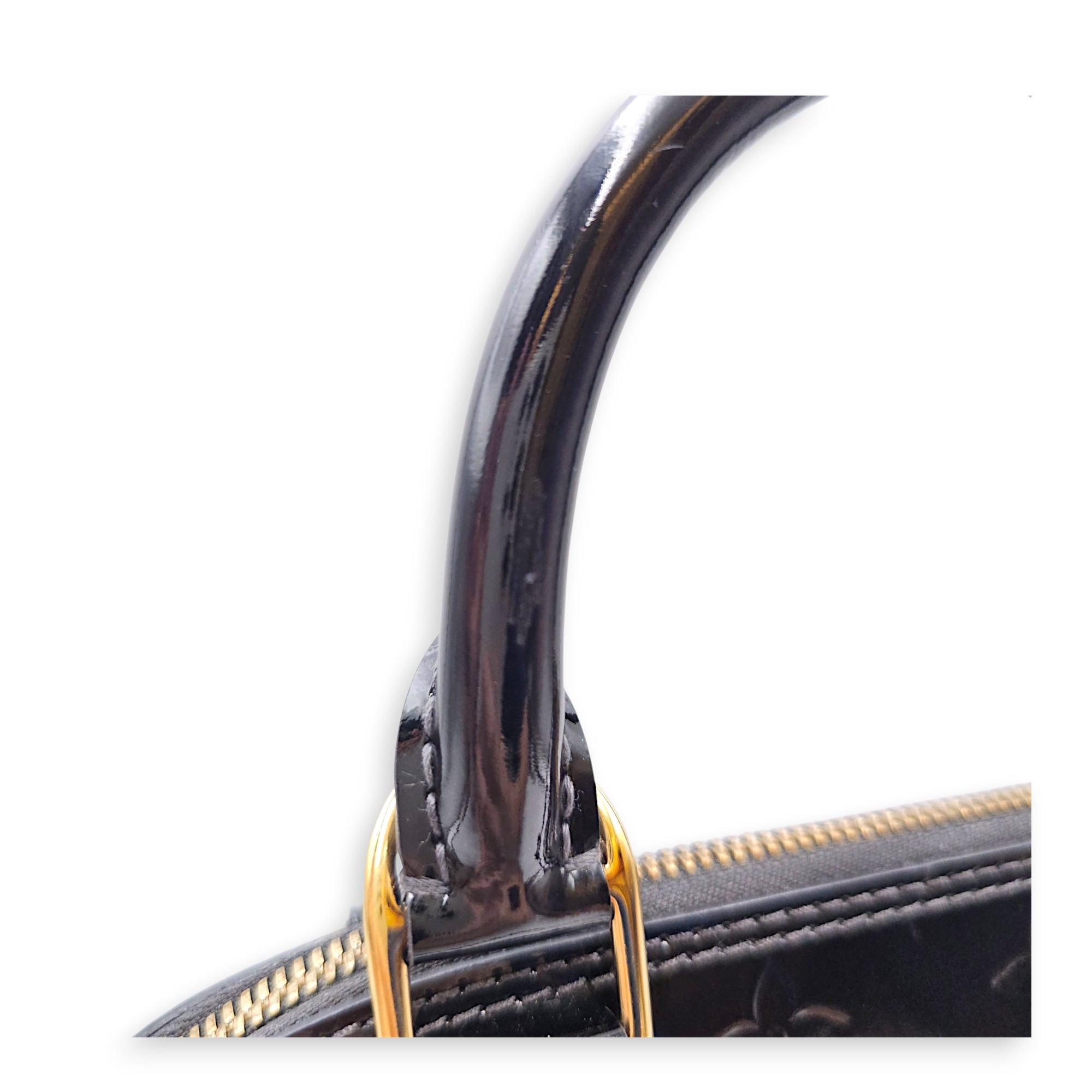 Alma BB Black Crossbody Bag in Monogram Vernis Leather Gold hardware CL2607-22612 14