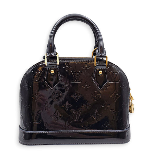 Alma BB Black Crossbody Bag in Monogram Vernis Leather Gold hardware CL2607-22612 2