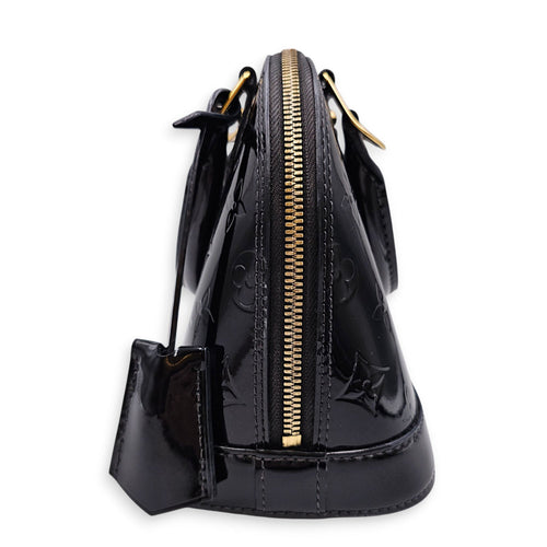 Alma BB Black Crossbody Bag in Monogram Vernis Leather Gold hardware CL2607-22612 5