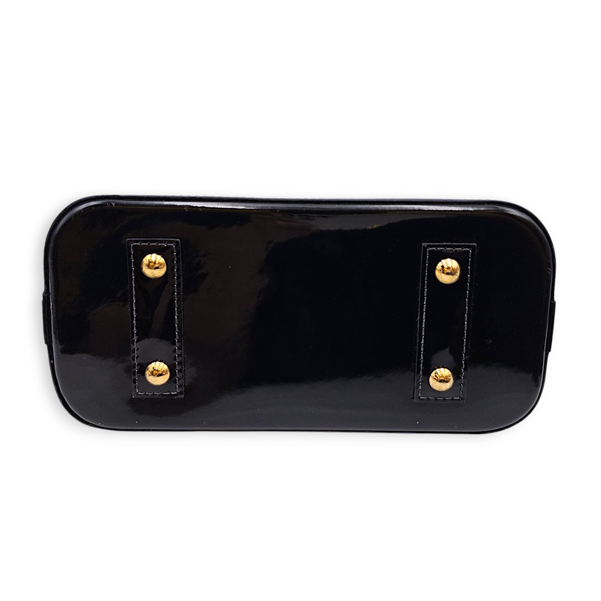 Alma BB Black Crossbody Bag in Monogram Vernis Leather Gold hardware CL2607-22612 6
