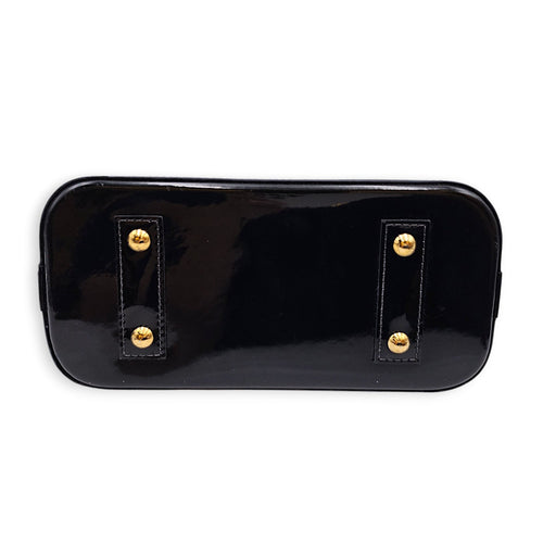 Alma BB Black Crossbody Bag in Monogram Vernis Leather Gold hardware CL2607-22612 6