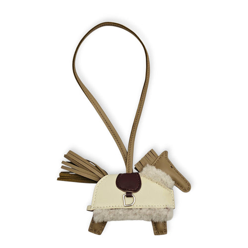 Rodeo Robeo Pluch PM Beige Marfa/Terre/Craie Bag Accessory in Swift Palladium hardware CL2607-22613 1