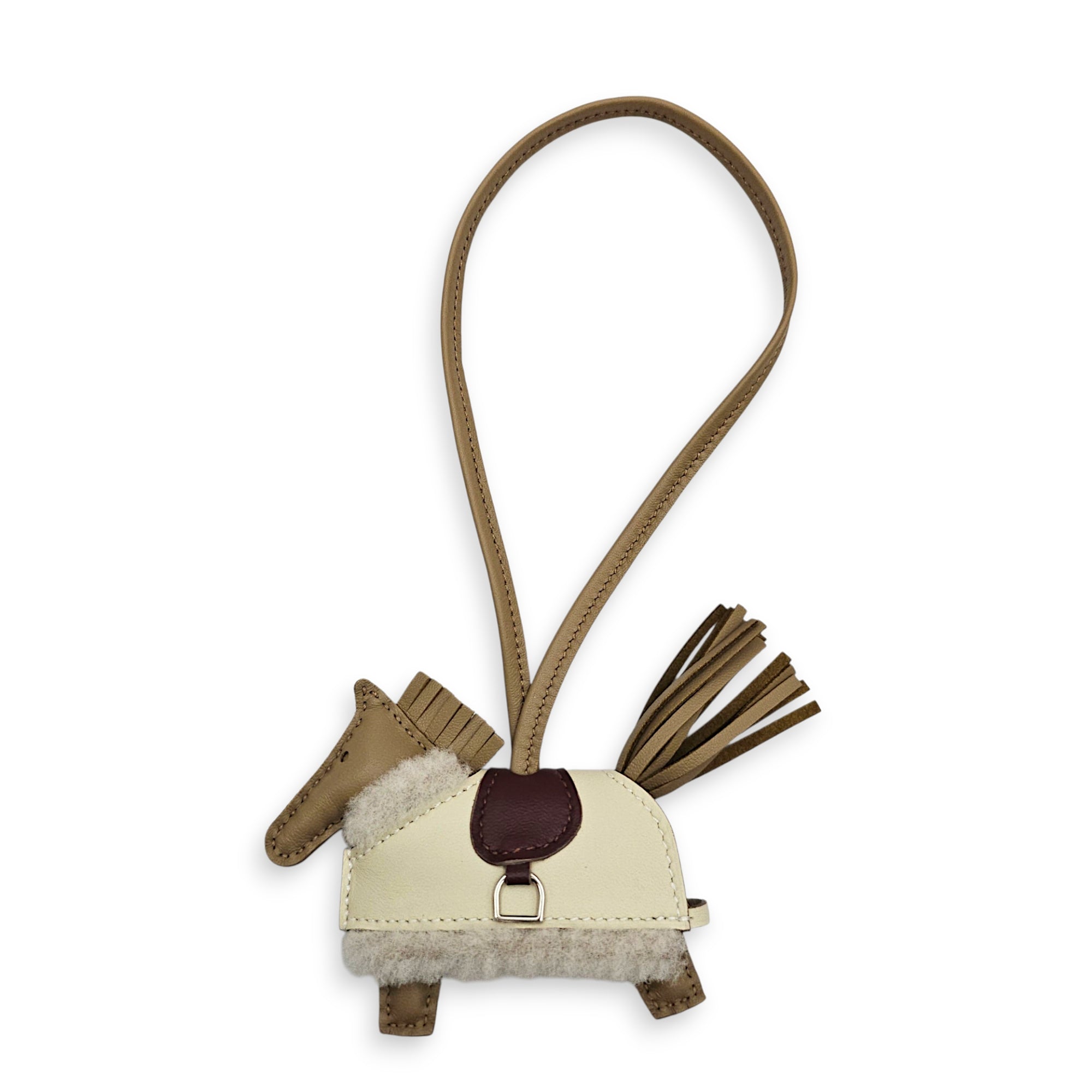 Rodeo Robeo Pluch PM Beige Marfa/Terre/Craie Bag Accessory in Swift Palladium hardware CL2607-22613 2