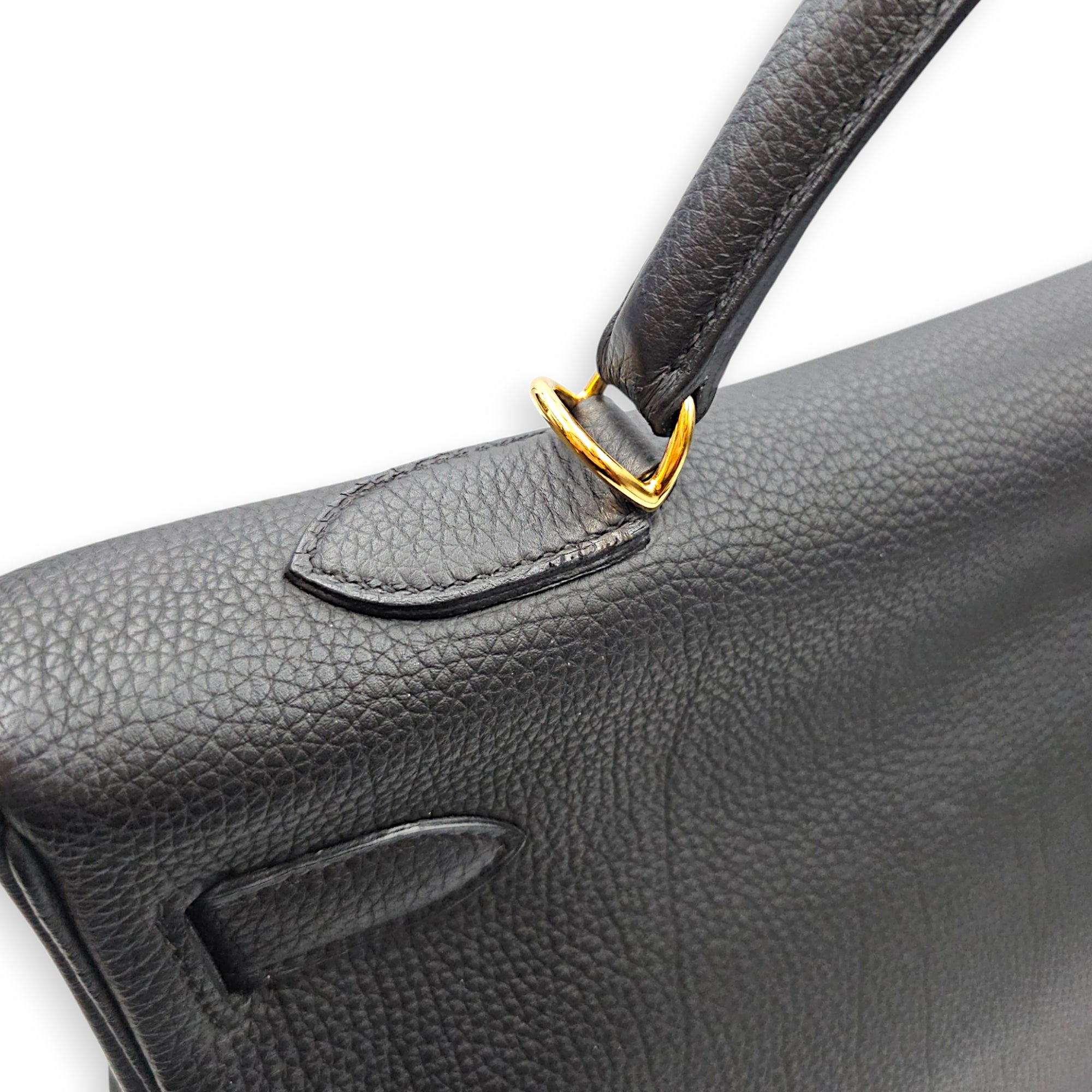 Kelly 40 Noir in Togo Gold hardware CL2607-22615 12
