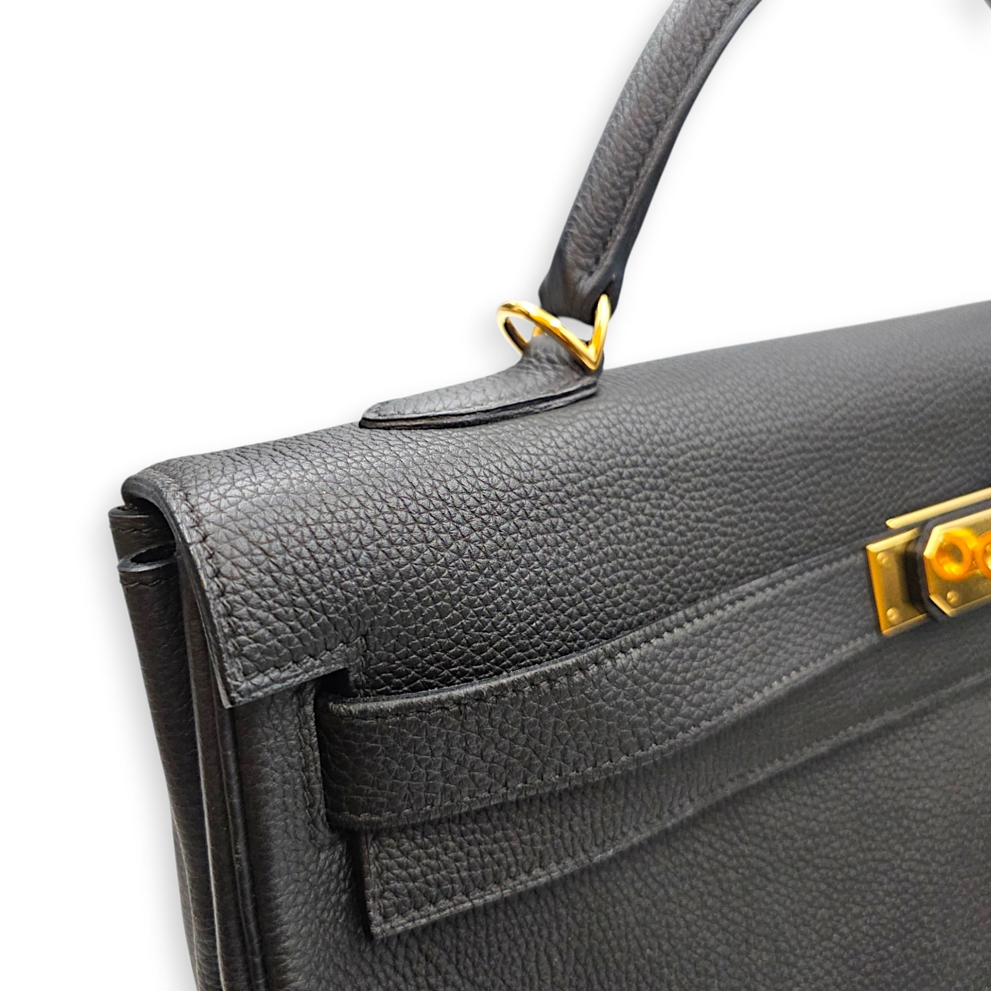 Kelly 40 Noir in Togo Gold hardware CL2607-22615 13