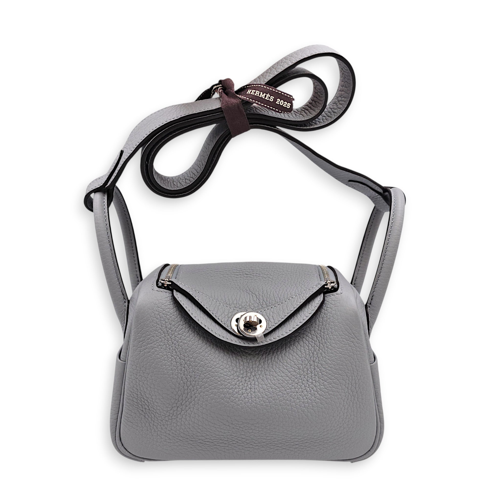Lindy II Mini Gris Pantin  in Clemence Palladium hardware CL2607-22621 3
