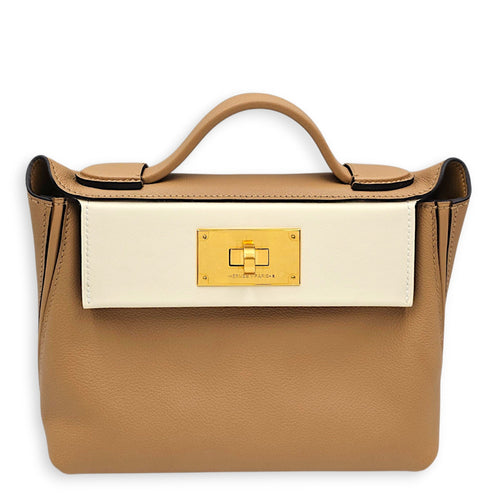 24/24 Mini Chai/Nata/Cuivre in Evercolor/Swift Gold hardware CL2607-22626 1