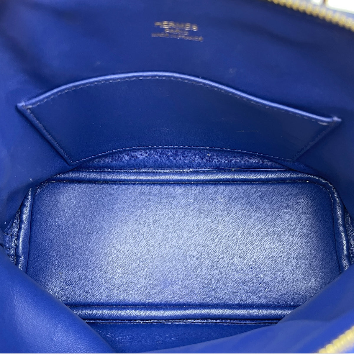 Bolide 1923 Mini Blue Electric in Chevre Mysore Gold hardware