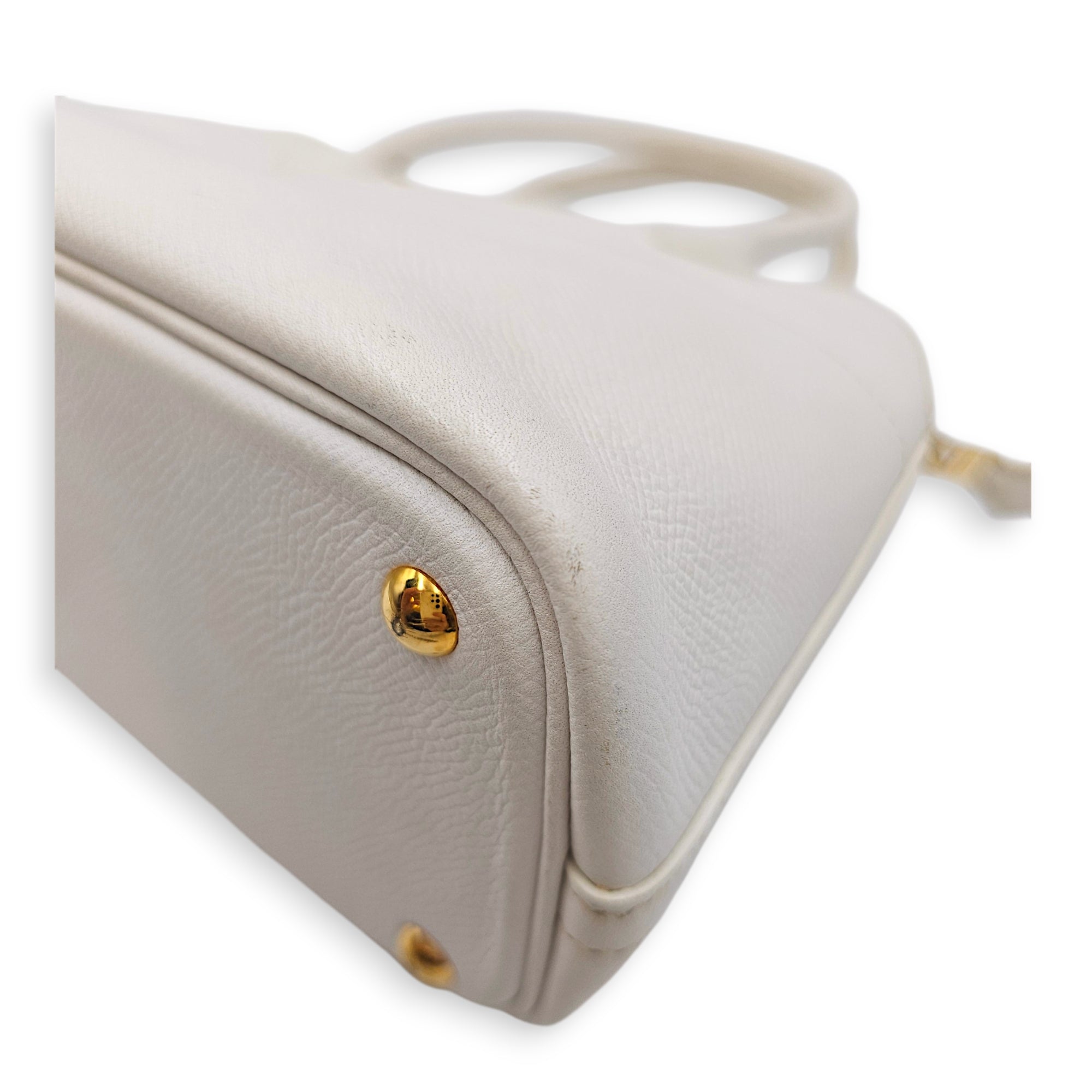 Bolide 27 Blanc in Epsom Gold hardware CL2607-22637 12